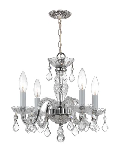 Crystorama 4-light Traditional Crystal Mini Chandelier In Silver