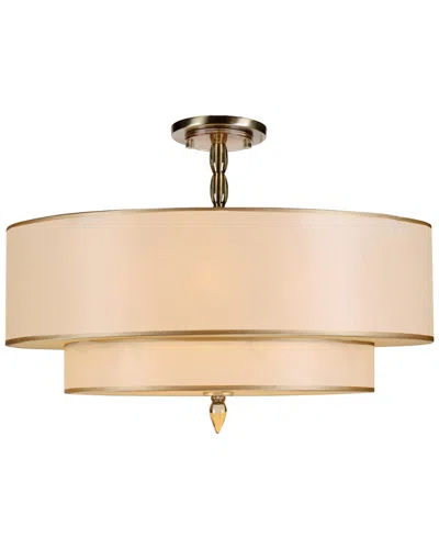 Crystorama 5-light Luxo Semi Flush Mount In Gold