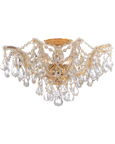 Crystorama 5-light Maria Theresa Flush Mount In Gold