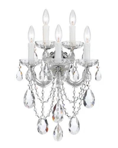 Crystorama 5-light Maria Theresa Sconce In Silver
