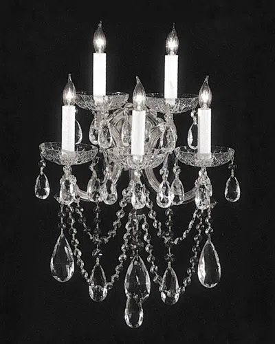Crystorama 5-light Polished Chrome Maria Theresa Sconce In Transparent