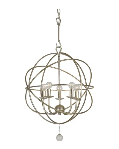 Crystorama 5-light Solaris Mini Chandelier In Gray