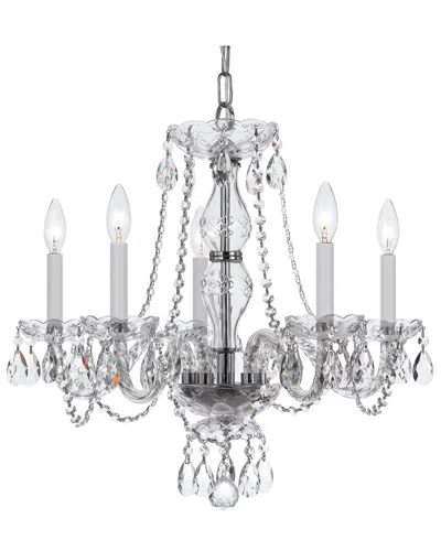 Crystorama 5-light Traditional Crystal Chandelier Hand Cut Crystal In Gray