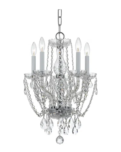 Crystorama 5-light Traditional Crystal Mini Chandelier In Gray