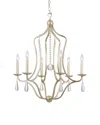Crystorama 6-light  Manning Silver Leaf Chandelier