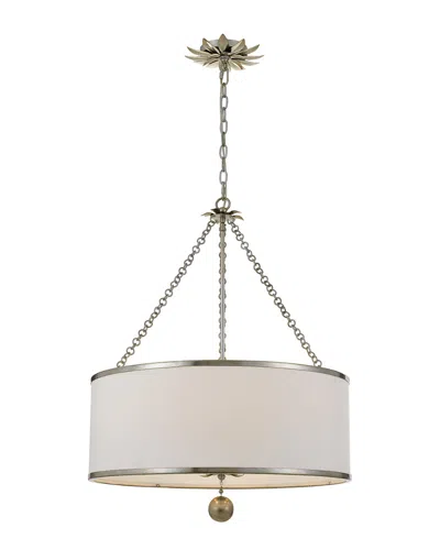 Crystorama 6-light Broche Chandelier In Silver