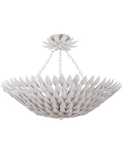 Crystorama 6-light Broche Semi Flush Mount In Silver