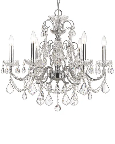 Crystorama 6-light Imperial Spectra Crystal Chrome Chandelier In Gray