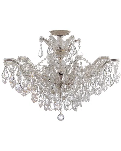 Crystorama 6-light Maria Theresa Semi Flush Mount In Silver