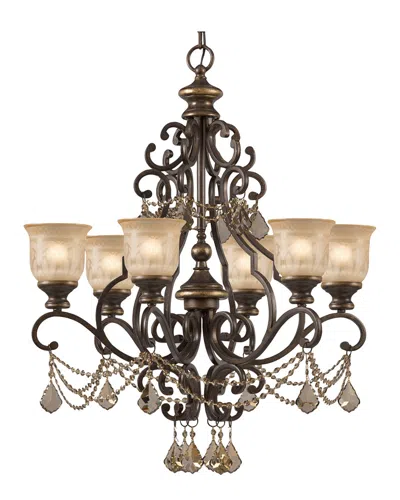 Crystorama 6-light Norwalk Chandelier Hand Cut Crystal In Brown