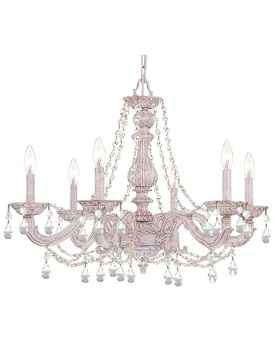 Crystorama 6-light Paris Market Chandelier Swarovski Spectra Crystal In Pink