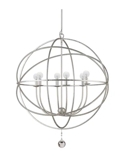 Crystorama 6-light Solaris Chandelier In Silver