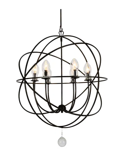 Crystorama 6-light Solaris Outdoor Chandelier In Black
