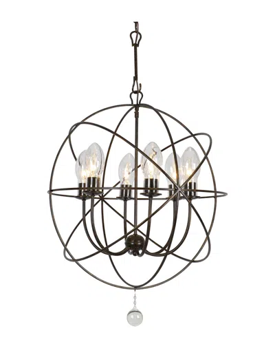 Crystorama 6-light Solaris Outdoor Chandelier In Brown