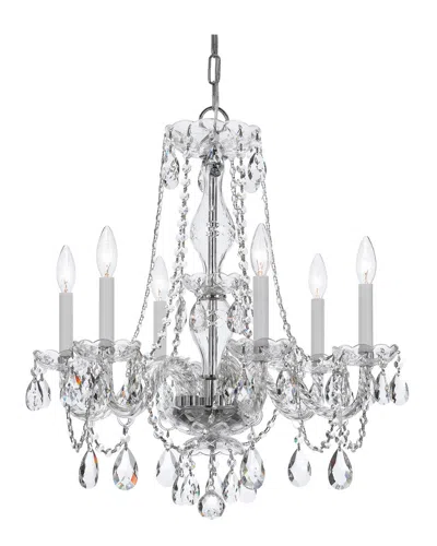 Crystorama 6-light Traditional Crystal Chandelier Swarovski Spectra Crystal In White