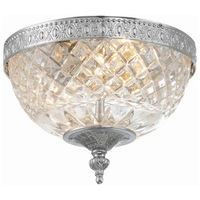 Crystorama 8" Wide Polished Chrome Ceiling Light In Gold