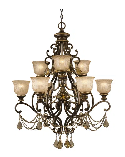 Crystorama 9-light Norwalk Chandelier Hand Cut Crystal In Brown