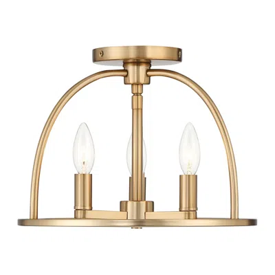 Crystorama Abbott 13 3/4" Wide Vibrant Gold Ceiling Light In Black