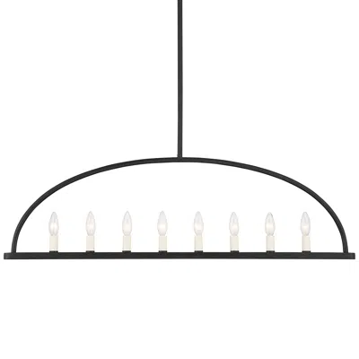 Crystorama Abbott 42" Wide Black 8-light Linear Pendant