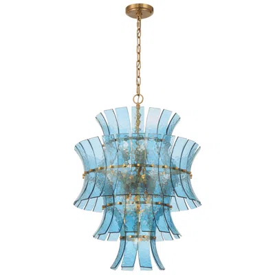 Crystorama Abigail 22.25'' Aged Brass Chandelier In Blue