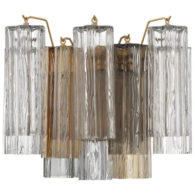 Crystorama Addis 11 3/4" High Aged Brass And Autumn Glass Wall Sconce In Gold