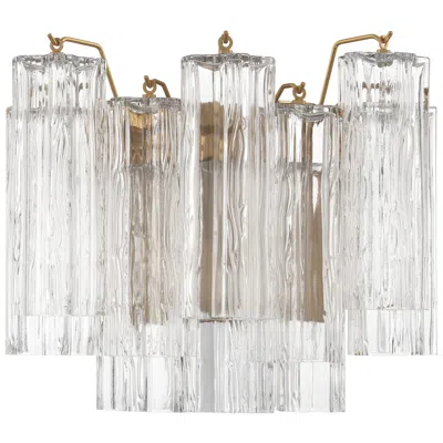 Crystorama Addis 11 3/4" High Aged Brass Wall Sconce In Transparent