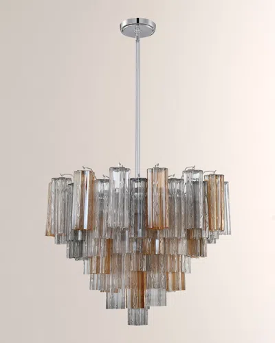 Crystorama Addis 12-light Polished Chrome Chandelier In Gray