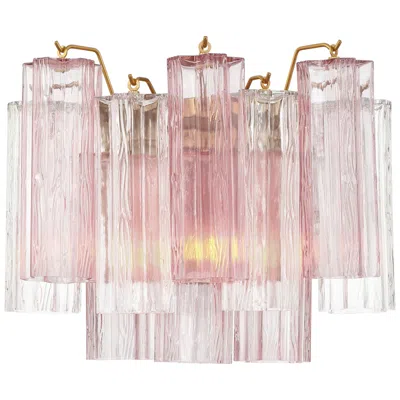 Crystorama Addis 14.5'' Aged Brass Sconce In Pink