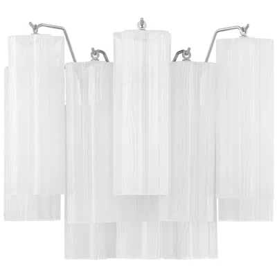 Crystorama Addis 14.5'' Polished Chrome Sconce In White