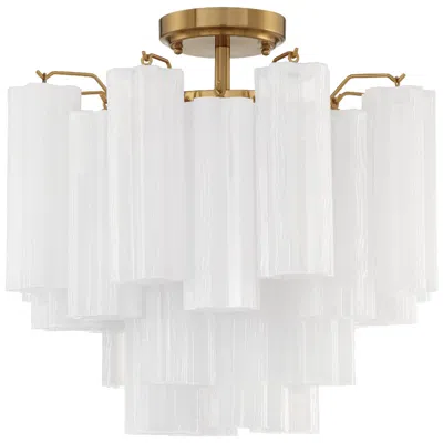 Crystorama Addis 17 3/4" Wide Aged Brass Ceiling Light In Gold