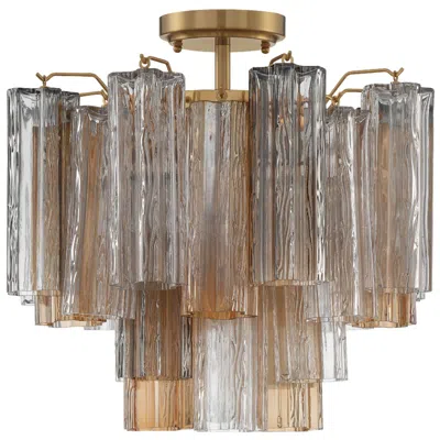 Crystorama Addis 17 3/4" Wide Aged Brass Tronchi Glass Ceiling Light In Gold