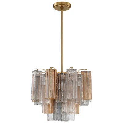 Crystorama Addis 17.75'' Aged Brass Chandelier In Gold