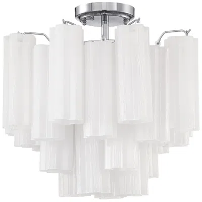 Crystorama Addis 17.75'' Polished Chrome Semi Flush Mount In Silver