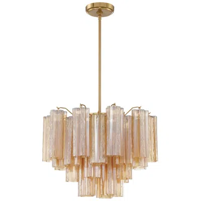 Crystorama Addis 19 3/4" Wide Aged Brass 6-light Chandelier In Gold