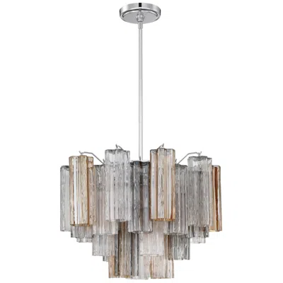 Crystorama Addis 19 3/4"w Polished Chrome And Autumn Glass Chandelier In Silver