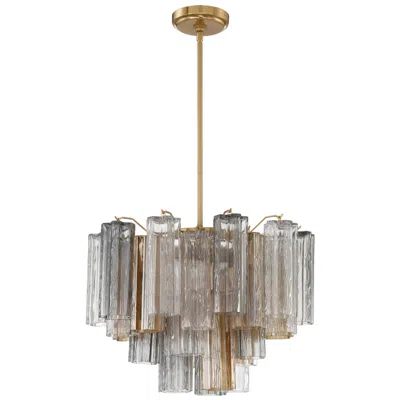 Crystorama Addis 19.75'' Aged Brass Chandelier In Gold