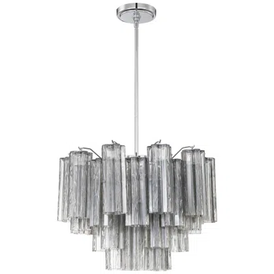 Crystorama Addis 19.75'' Polished Chrome Chandelier In Silver