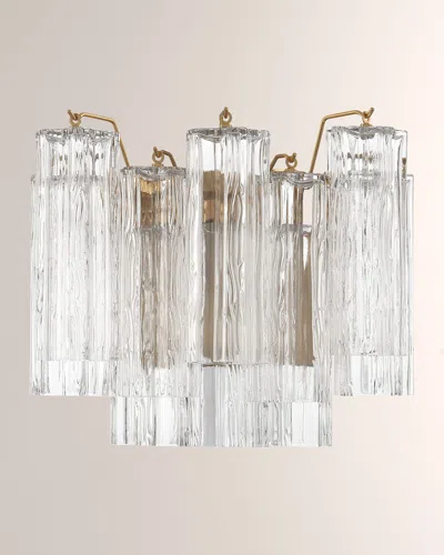 Crystorama Addis 2-light Aged Brass Wall Mount In Transparent