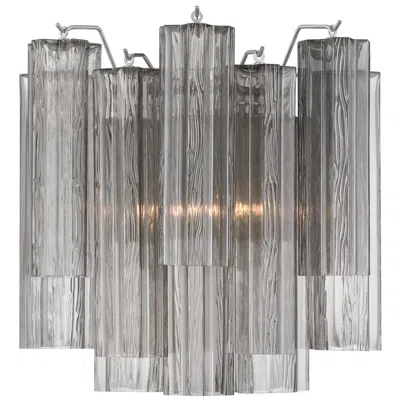 Crystorama Addis 2 Light Polished Chrome Sconce In Gray