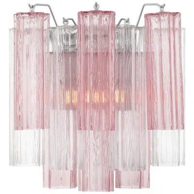 Crystorama Addis 2 Light Polished Chrome Sconce In Pink