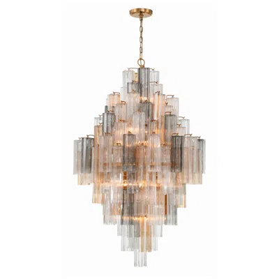 Crystorama Addis 20 Light Aged Brass Chandelier In Multi