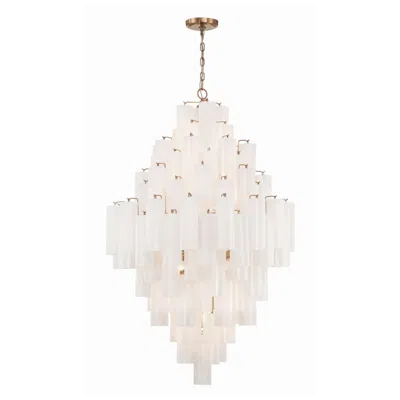 Crystorama Addis 20 Light Aged Brass Chandelier In Multi