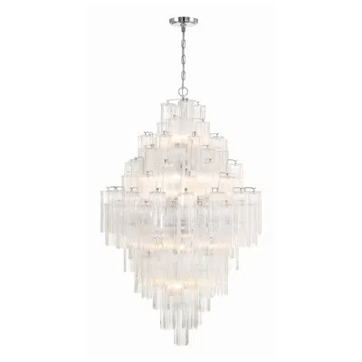 Crystorama Addis 20 Light Polished Chrome Chandelier In White