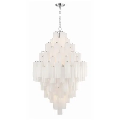 Crystorama Addis 20 Light Polished Chrome Chandelier In White