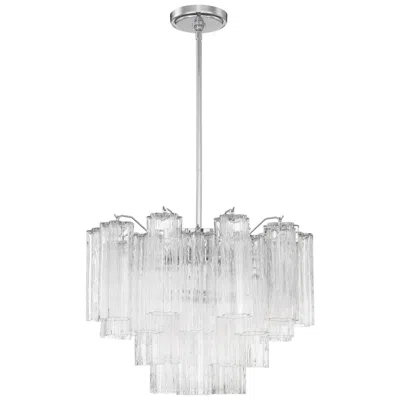 Crystorama Addis 20" Wide 6-light Polished Chrome Crystal Chandelier In Silver