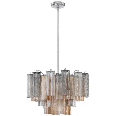 Crystorama Addis 22" Wide 9-light Modern Glass Chandelier In Silver