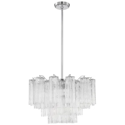 Crystorama Addis 22" Wide 9-light Polished Chrome Crystal Chandelier In Silver