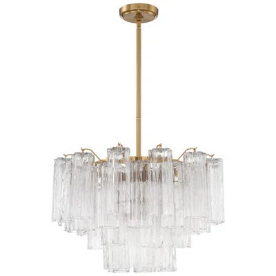 Crystorama Addis 22" Wide Aged Brass 9-light Chandelier In Gold