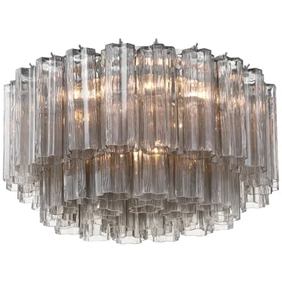 Crystorama Addis 22.25'' Polished Chrome Flush Mount In Gray