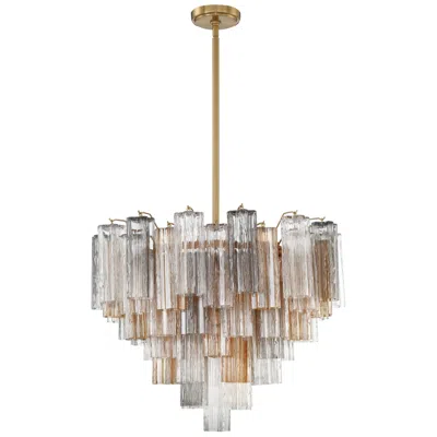 Crystorama Addis 26 3/4" Wide Aged Brass And Autumn Glass Chandelier In Gold